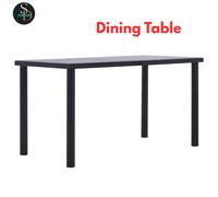 Modern Dining Table Dinner Kitchen Table Black and Concrete Grey MDF vidaXL