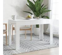 Modern Dining Table for Living Room 120x60x76 cm Glossy White Wood Minimalist Style Moisture Resistant Sturdy Snack Table for Dinners & Vases