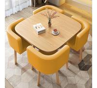 Modern Dining Table Set for 4 - Office & Cafe Fur Small Couch Dining Table with 4 Chairs Perfect for Recept Rooms & Leisure Spaces Yellow Cactus Design