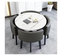 Modern Dining Table Set SpaceSaving Table with 4 Stacking Chairs Recept Table for Office & Living Room WearResistant Design