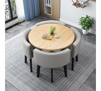 Modern Dining Table Set with 4 Chairs - Square Round Kitchen Table and Chairs for 4 Perfect for Home Conference Room and Meetings - 17.80cm Height
