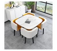 Modern Dining Table Set with 4 Chairs - Stylish Kitchen & Office Combo, Blue Color, Ideal for Dining Room, Leisure, and Center Table Use