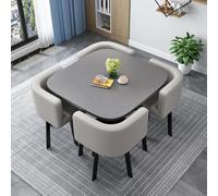 Modern Dining Table Set with 4 Chairs - Stylish Round/Square Multipurpose Kitchen & Conference Furniture Durable & Space-Saving Design for Home & Office Use