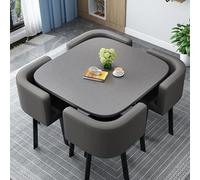 Modern Dining Table Set with Chairs Square/Round Kitchen Table & Compact Dining Chairs for Small Spaces Stylish Conference Table for Homes 25/31.5in