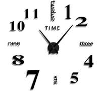 Modern Diy 3D Large Number Wall Clock Mirror Sticker Decor Home Office