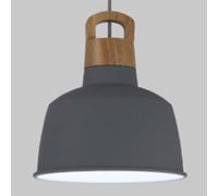 Modern Dome Shape Pendant Light 1 Light Wood Hanging Lights Unique Lampshade 8.6 Inch Mid Century Color Chandelier for Bedroom, Office, Kitchen Sink, Library with 47.2in Cord