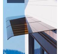 Modern Door Canopy Awning UV Resistant Window Shelter Curved Porch Sun Shade Waterproof Outdoor Awning for Garden 60x220cm (24"x87") Brown
