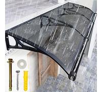 Modern Door Canopy Polycarbonate Front Door Awning Stylish Rain Shelter with UV Protection Grey 100x250cm Weather-Resistant Overhead Cover for Outdoor Use