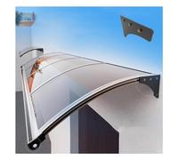 Modern Door Canopy Stylish Entryway Awning 80x250cm/32x98in Durable 2.5mm Clear Polycarbonate & Aluminum Weatherproof Porch Cover Contemporary Design for Home Entrance