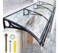 Modern Door Canopy Stylish Polycarbonate Front Door Awning with UV Protection Rain & Snow Shield Transparent 80x190cm Outdoor Entrance Cover