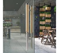 Modern Door Handle H Shape Rustic Modern Door Handle,Double Sided Heavy Duty Stainless Steel Coffee Glass Sliding Handles,40/60/80/120cm Long Shower B(Natural-40 cm (16in))