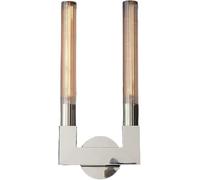 Modern Double Headed Wall Lamp Brass LED Linear Wall Sconce with Cylinder Glass Shade Indoor Wall Light Compatible with Dressing Room Bedroom,for Living Room