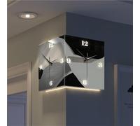 Modern Double-Sided Corner Wall Clock with LED Light, Multifunctional Design for Living Room, Corridor, Hotel Decor - 11.8 Inch Stylish Timepiece (size_name 10.2in)