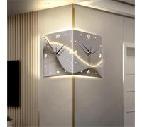 Modern Double-Sided LED Wall Clock - 3D Corner Decor for Bedrooms and Living Rooms - Minimalist Floating Design