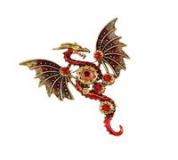 Modern Dragon Electrodeposition Brooch Unisex Design Lightweight Metal Jewelry Everyday Wear Dragon Chest Pin Accessories, フリーサイズ