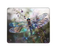 Modern Dragonfly Printed Gaming Mouse Pad 10.3x8.3 Inches, Non-Slip Rubber Base Laptop Mousepad Desk Mat with Stitched Edges for Gamer, Office, Home
