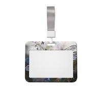 Modern Dragonfly Printed ID Badge Holder with Lanyard, Clear Plastic Badge Holder for Work, School, Hospital, Security - Water Resistant & Dirt Proof