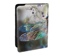 modern dragonfly Printed Passport Holder - 6.5 x 4.5 Inch RFID Blocking Travel Wallet,Stylish Passport Cover,Lightweight Document Organizer for Cards