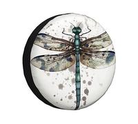 Modern Dragonfly Printed Spare Tire Cover Waterproof Dust-Proof Wheel Covers Universal Fit Trailer Rv SUV and Many Vehicle 15 Inch