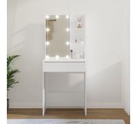 (White) vidaXL Dressing Table with LED Makeup Vanity Desk Cosmetic Table Multi Colours