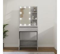 Vidaxl Dressing Table With Led Grey Sonoma 60X40X140 Cm