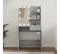 Modern Dressing Table with LED Makeup Vanity Desk Engineered Wood vidaXL
