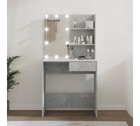 vidaXL Dressing Table with LED Concrete Grey 74.5x40x141 cm