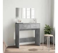 vidaXL Dressing Table with Mirror Concrete Grey 80x39x80 cm