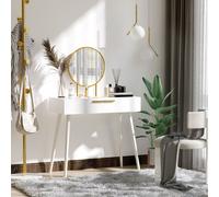 Modern Dressing Table with Round Mirror