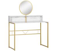 Modern Dressing Table with Round Mirror