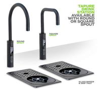 Modern Drink Station With Black Square Purifier - Instant Boiling, Sparkling, And Chilled Water Dispenser