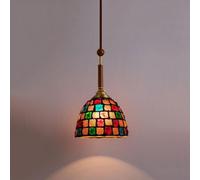 Modern Drum Chandelier,Kitchen Sea Shell Pendant Light Dome-Shape Hanging Lamp Indoor Adjustable Height Vintage Ceiling Light Fixture for Kitchen Island Dining Room Bedroom Hallway Bar Living