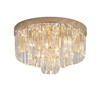 Modern Drum Crystal Ceiling Light E14 Socket Flush Mount Round Ceiling Lamp Crystal Shade Lighting Fixture for Dining Room Living Room Bathroom Bedroom Restaurant