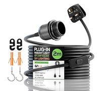 Modern E27 Base Plug-in Pendant Light: Stylish, Hassle-Free, and DIY Lampshade Compatible Lighting for Apartments, Dorms, and More. Easy Setup & Versatile Design (with Holder, 2m Black)