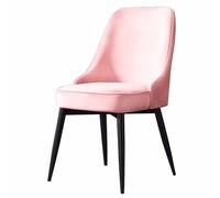 Modern Economy Dining Chair Light Luxury Single Chair Leisure Padded Chairs Household Iron Art High Back Dressing Chair for Bedroom Study (Color : Pink)