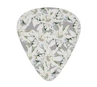 Modern Edelweiss Swiss Alpine Flowers,12 Pcs Guitar Pick,3 Different Thickness Plectrums for Acoustic Guitar Bass Ukulele (0.46mm 0.96mm 0.71mm)