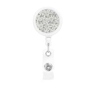 Modern Edelweiss Swiss Alpine Flowers, Retractable Badge Holder,Badge Reels Holder with ID Clip Alligator Clip