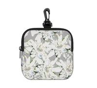 Modern Edelweiss Swiss Alpine Flowers, Square Zipper Storage Bag, Neoprene Coin Purse, Small Wallets, Change Pouch, Change Purse