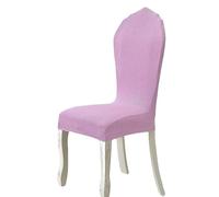 Modern Elastic Dining Chair Covers with Round Back, Stretchable Without Arms, Fit Side or Oval Upholstered Chairs with Wooden Legs (Color: Light)