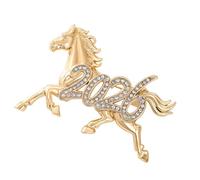 Modern Electroplated Chinese Zodiacs Horse Lapel Pin 3D Craftsmanship Ideal Accessory All Alloy Brooch Fashion Statement Pin Horse Symbol Brooch Elegant Unisex Accessory