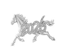 Modern Electroplated Chinese Zodiacs Horse Lapel Pin 3D Craftsmanship Ideal Accessory All Sturdy Alloy Pin