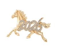 Modern Electroplated Chinese Zodiacs Horse Lapel Pin 3D Craftsmanship Ideal Accessory All Unisex Accessory Gift