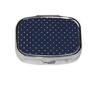 Modern Elegant Navy Blue Gold Polka Dots,Meta Pill Box 2 Compartment Medicine Case,Portable Organizer,Rectangle Meta Portable Organizer Pill Box 427 Compartment Medicine Case