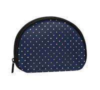 Modern Elegant Navy Blue Gold Polka DotsSmall Makeup Sanitary Napkin Storage Bag,Women's Cosmetic Coin Purse