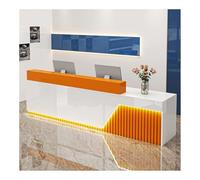 Modern Elegant Reception Desk with LED Lighting - Stylish Cash Counter for Salons, Retail Stores, and Lobbies - Contemporary Design (A1, 120 cm)