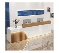 Modern Elegant Reception Desk with LED Lighting - Stylish Checkout Counter for Salons, Retail Stores, and Lobbies - Contemporary Design Reception (A1, 120 cm)
