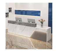 Modern Elegant Reception Desk with LED Lighting - Stylish Checkout Counter for Salons, Retail Stores, and Lobbies - Contemporary Design (A1, 120 cm)