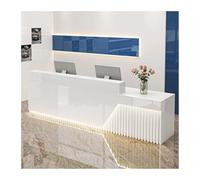 Modern Elegant Reception Desk with LED Lighting - Stylish Checkout Counter for Salons, Retail Stores, and Lobbies - Chic Reception Design (A1, 120 cm)
