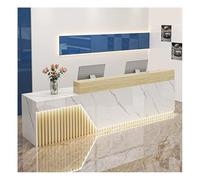 Modern Elegant Reception Desk with LED Lighting - Stylish Checkout Counter for Salons, Retail Stores, and Lobbies - Contemporary Reception Design (A1, 120 cm)