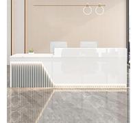 Modern Elegant Reception Desk with Lockable Drawers & Cabinets - Stylish Front Counter for Office, Retail, Salon & SOHO Spaces - Functional Furniture Solution